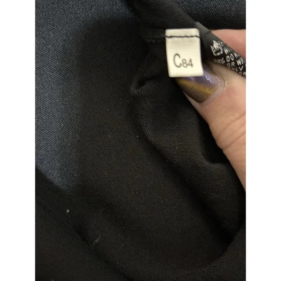 August Silk Black Silk Blend Embroidered Sleeve Stretch Top Women's 1X - Picture 6 of 6